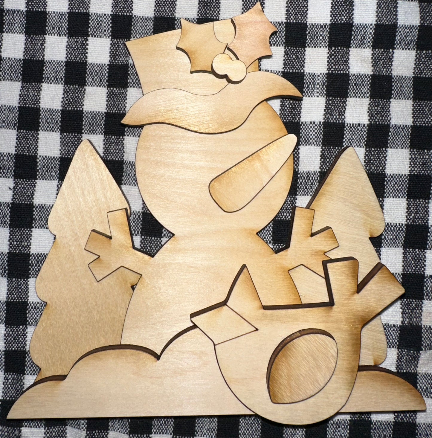 Snowman with Cardinal