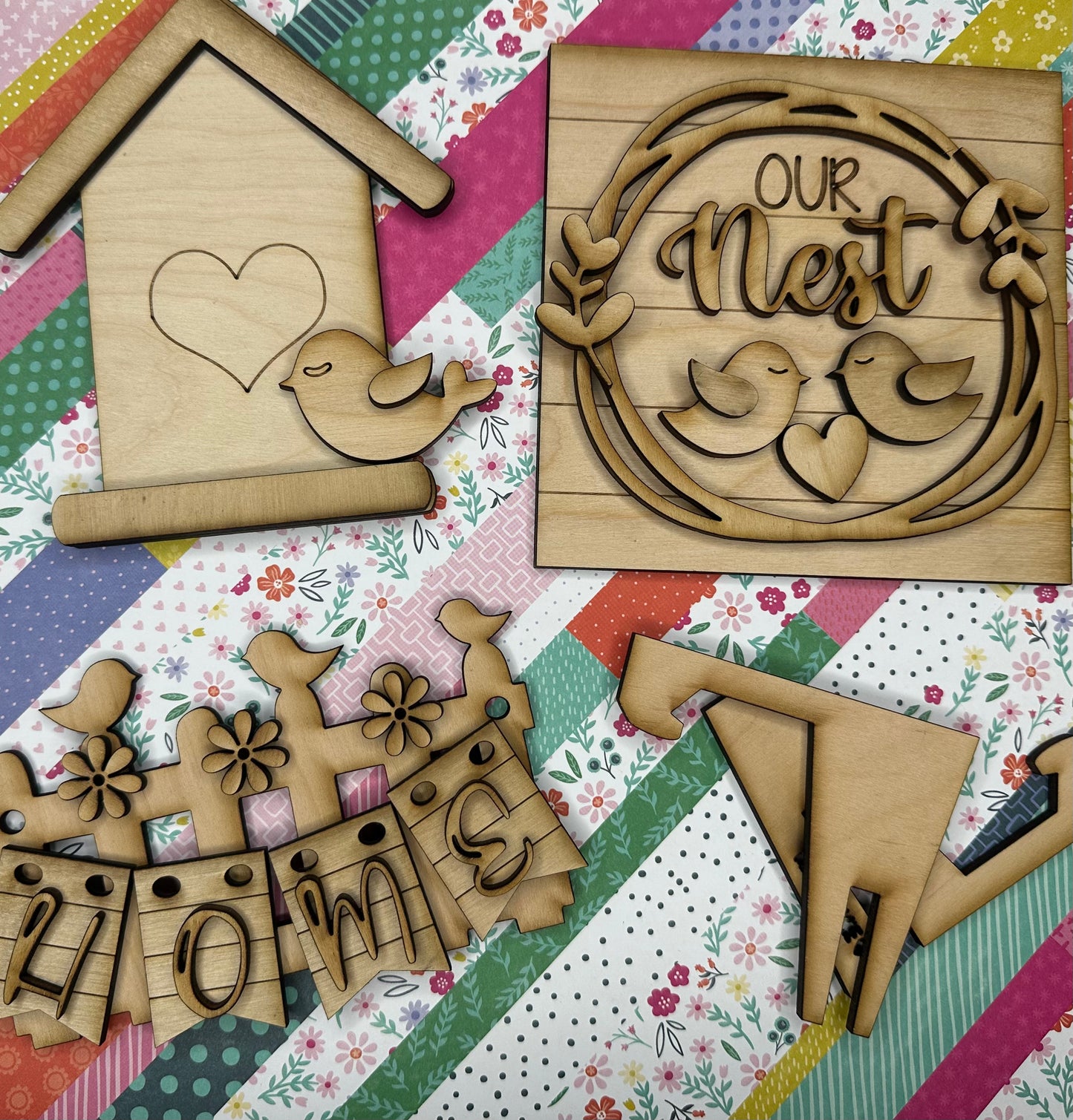 Spring Bird Tier Tray Set