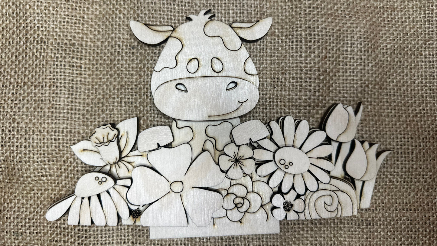Floral Spring Cow Lantern
