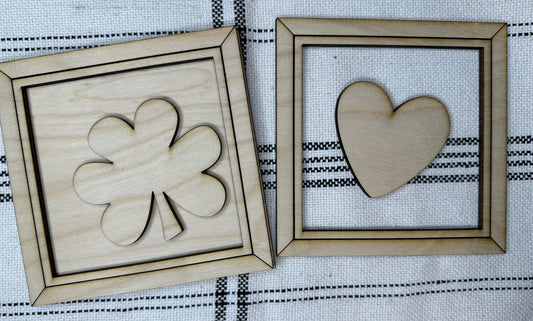 Reversible Heart/Shamrock Shelf Sitter