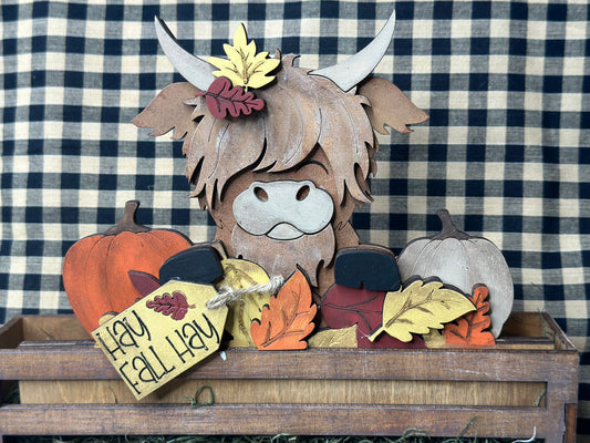 Highland Cow Fall Insert