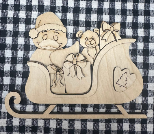 Duck Santa Sleigh