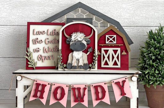 Highland Cow Bench