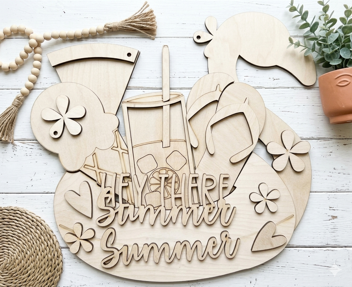 Flamingo Floatie Door Hanger