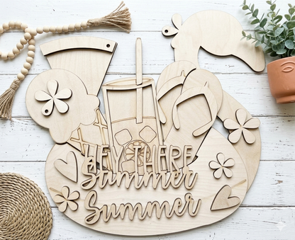 Flamingo Floatie Door Hanger