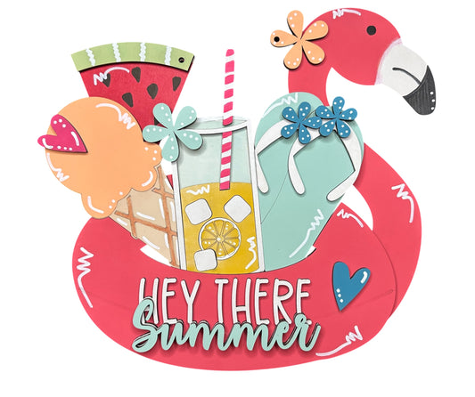 Flamingo Floatie Door Hanger