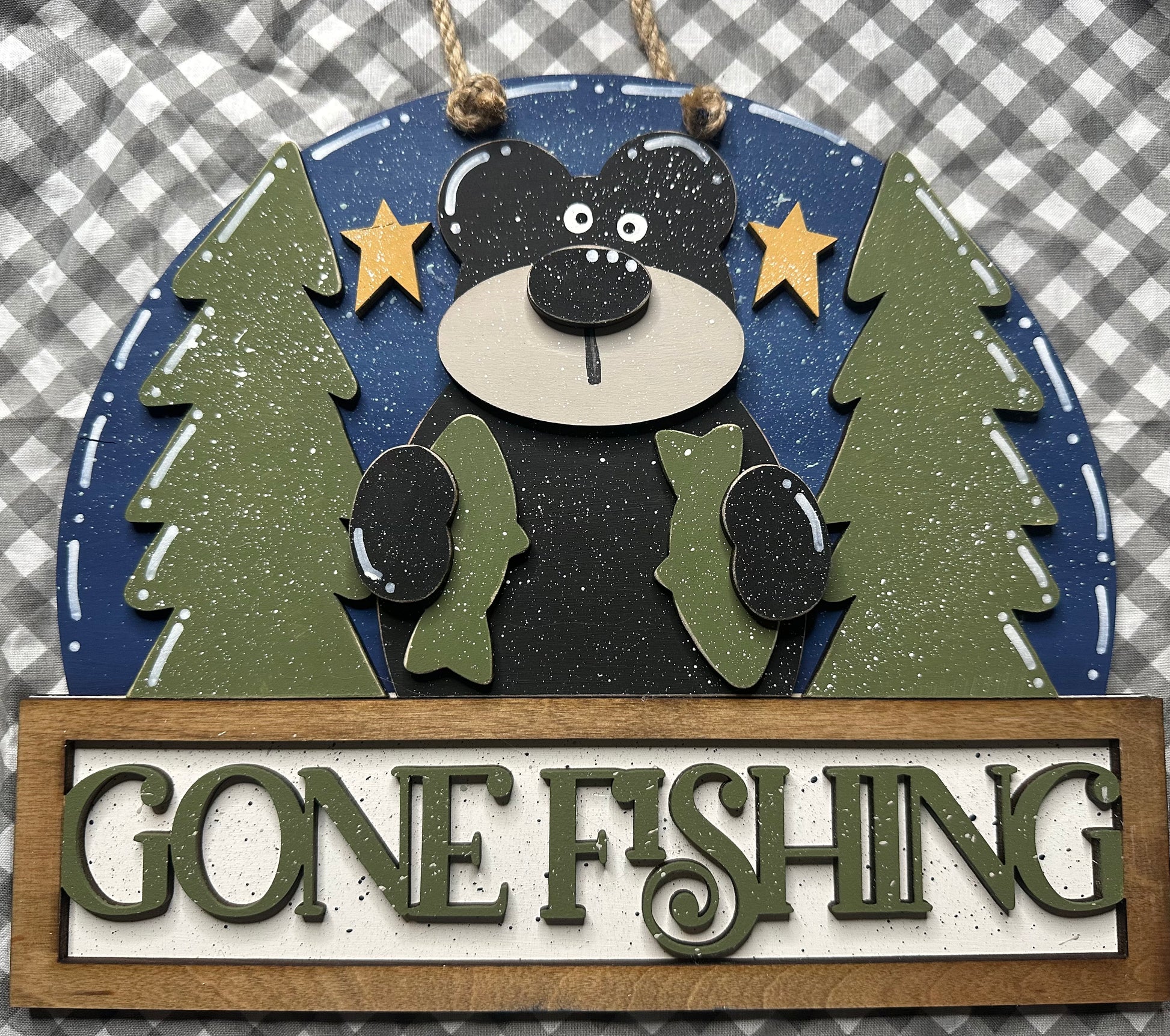 3' Gone Fishing Bear